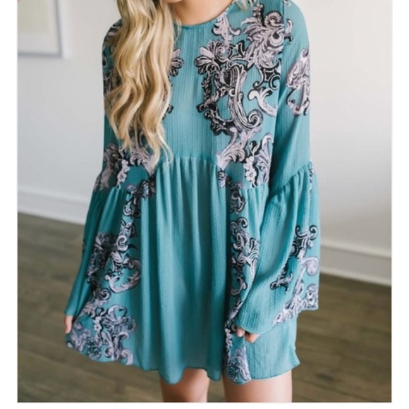 SOLD  Free People Symphony  Bell Sleeve Dress - Picture 2 of 8